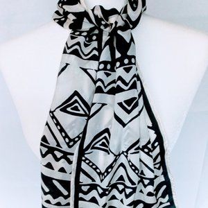 Oscar de la Renta Silk Scarf Geometric Design
